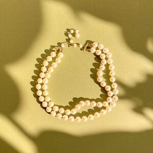 Vintage 1960s Double-Strand Faux Pearl Necklace